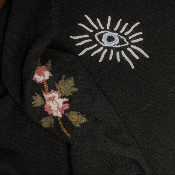 Red Valentino Eye and Flowers Embroidered Sweater - Picture 9 of 10